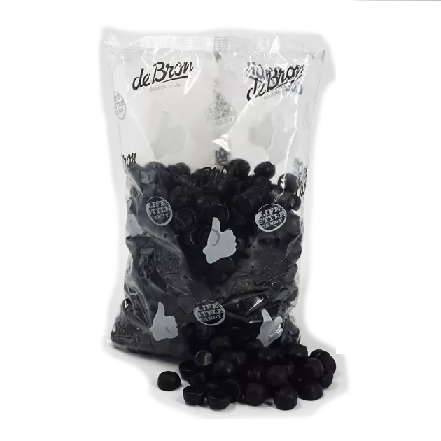 Sweet Liquorice Buttons No Added Sugar Free Pick & Mix Sweets De Bron 1kg